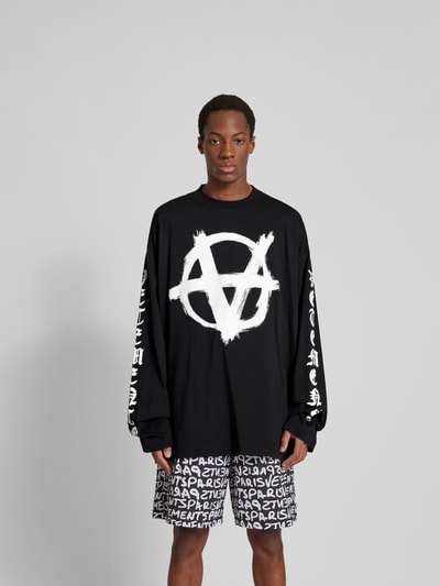 VETEMENTS Oversized Longsleeve mit Label-Print Black 4