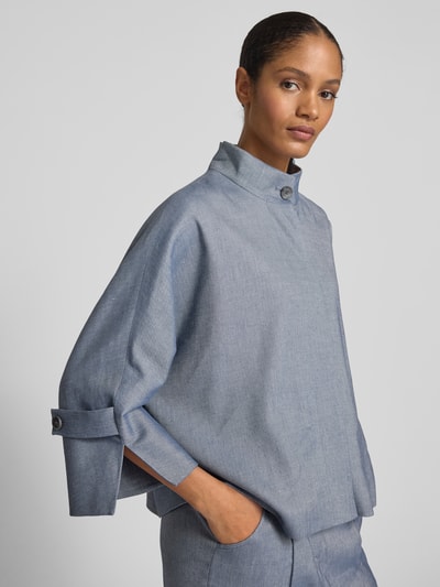 MORE Relaxed Fit Hemdjacke mit Leinen-Anteil Jeansblau 3