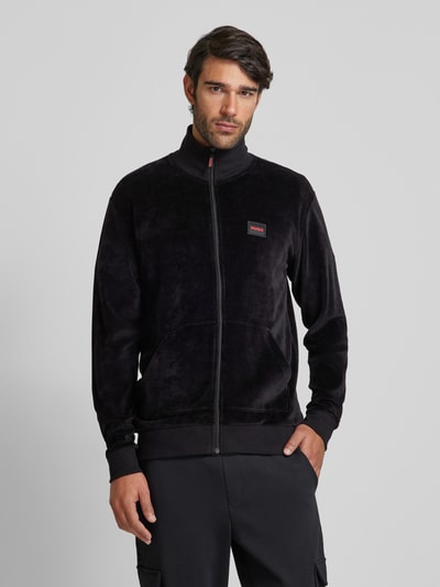 HUGO Sweatjacke mit Label-Patch Black 4