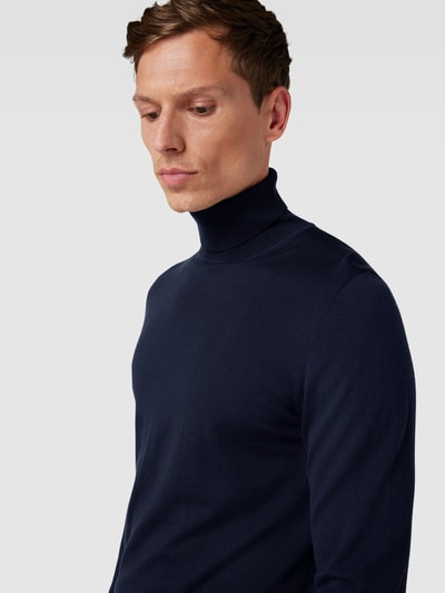 ROY ROBSON Rollkragenpullover im unifarbenen Design Marine 3