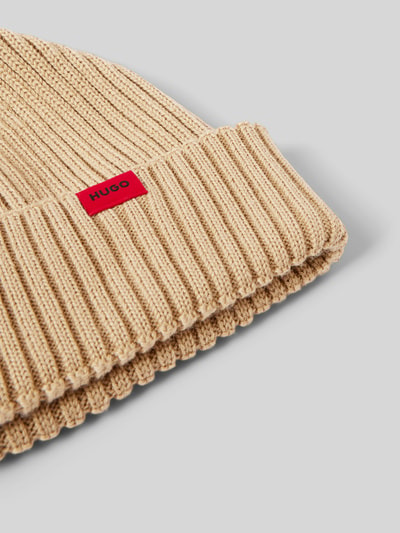 HUGO Beanie mit Label-Detail Modell 'Xush' Sand 2