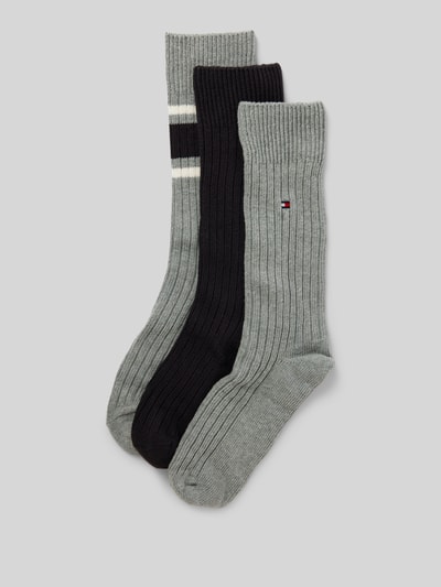 Tommy Hilfiger Socken in Ripp-Optik mit Geschenkbox im 3er-Pack Hellgrau Melange 1