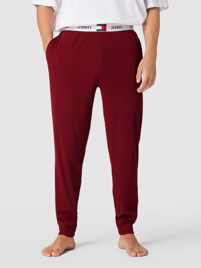 Tommy Jeans Sweatpants met elastische band met logo Donkerrood - 4