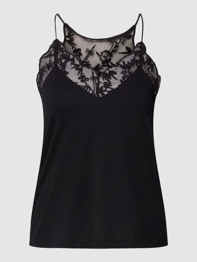 Lanius Top mit Zierbesatz Schwarz 2