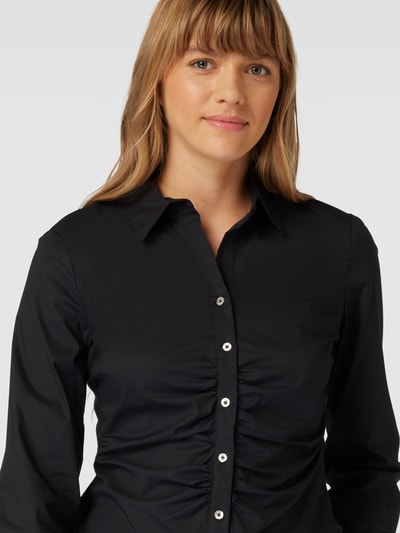 Emily Van den Bergh Hemdbluse mit Raffungen Modell 'Basic' Black 3