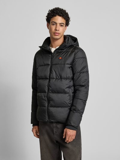 Ellesse Regular fit gewatteerd jack met logostitching, model 'Paddero' Zwart - 4