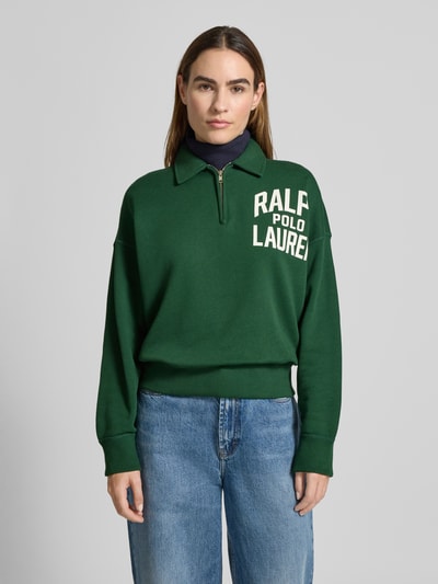 Polo Ralph Lauren Sweatshirt met labelprint en ritssluiting Donkergroen - 4