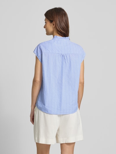 Milano Italy Top bluzkowy ze stójką i krótkim rękawem Niebieski 5