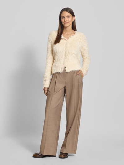 Vero Moda Regular Fit Strickjacke in Kunstfell-Optik Modell 'FLUFFY' Ecru 1