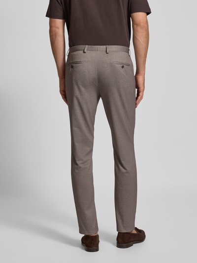 DIGEL Spodnie do garnituru o kroju slim fit z kieszeniami z tyłu model ‘Ano’ Jasnobrązowy 5