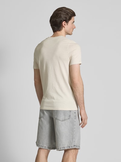 MCNEAL T-shirt met geribde ronde hals Beige - 5