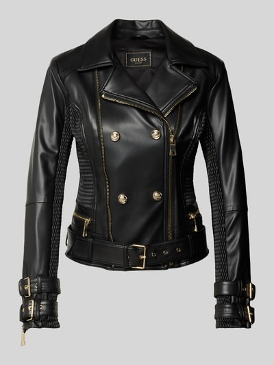 Guess Biker-Jacke mit Reißverschlusstaschen Modell 'MYLA' Black 2