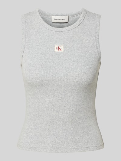 Calvin Klein Jeans Tanktop mit Label-Detail Hellgrau Melange 2