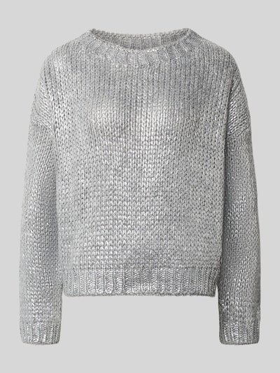 Rich & Royal Strickpullover mit Rundhalsausschnitt Silber 2