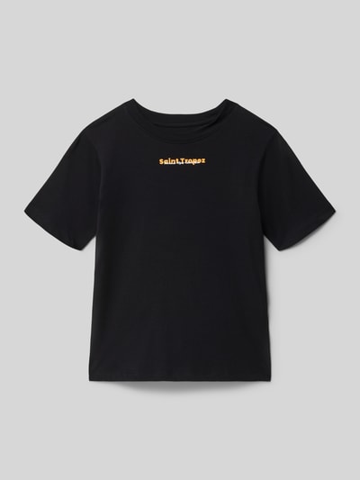 Produktfoto, T-shirt met motiefprint model 'CITY' van Jack & Jones, puur katoen, regular fit, ronde hals, ruglengte maat 140: 53 cm, zwart