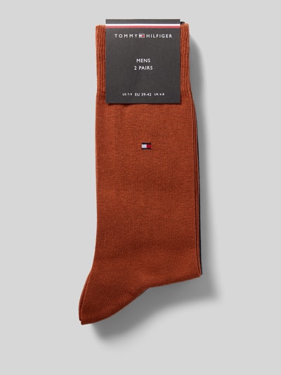 Produktfoto, skarpety z mieszanki bawełny od Tommy Hilfiger, gładkie, rdzawy kolor, struktura gęsto dziana, Herren Socken von Tommy Hilfiger