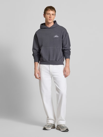 Levi's® Bluza z kapturem o kroju relaxed fit z czystej bawełny model 'TWO HORSE' Antracytowy 1