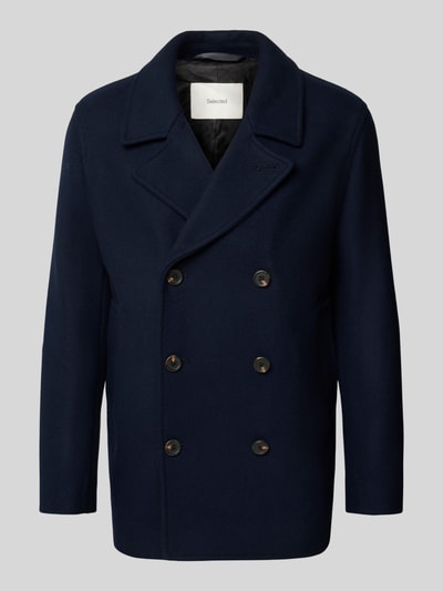 SELECTED HOMME Regular Fit Jacke aus Woll-Mix Modell 'ARCHIVE' Dunkelblau 2