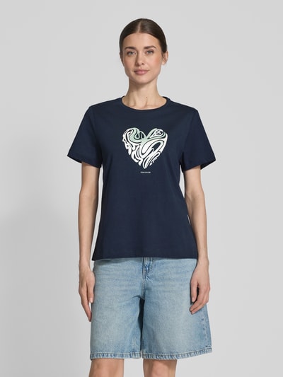 Tom Tailor Regular Fit T-Shirt aus reiner Baumwolle Marine 4
