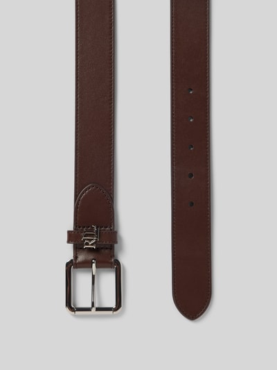 Lauren Ralph Lauren Leren riem met labelapplicatie Donkerbruin - 3