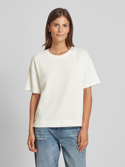 s.Oliver RED LABEL Regular fit T-shirt met gestructureerd oppervlak Offwhite - 4