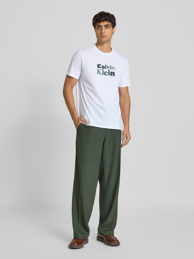 CK Calvin Klein T-shirt met labelprint Wit - 1