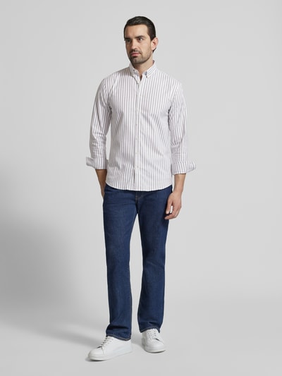 Lindbergh Relaxed Fit Freizeithemd mit Button-Down-Kragen Dunkelgrau 1