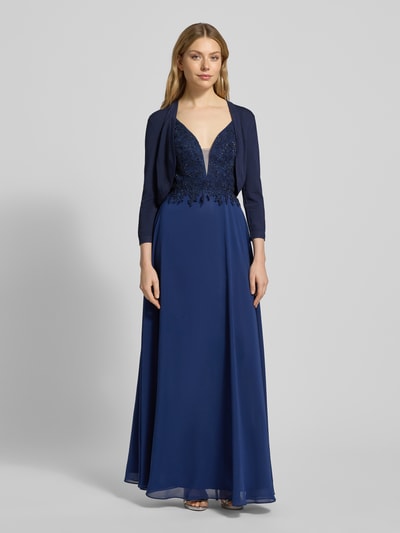 Swing Cropped Cardigan aus Viskose-Mix im offenen Design Marine 1