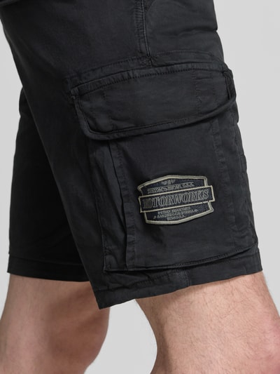 Petrol Regular Fit Bermudas mit Cargotaschen Black 3