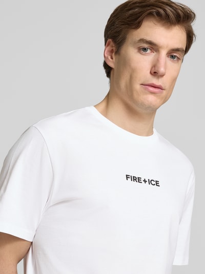 FIRE + ICE Poloshirt mit Label-Print Modell 'MICK' Weiss 3