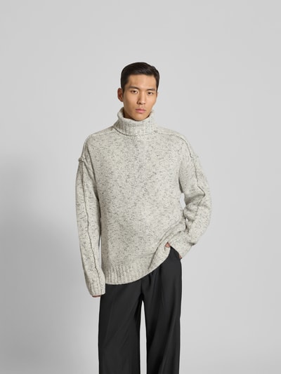 WON HUNDRED Oversized Rollkragenpullover aus Lanawoll-Mix Hellgrau 4