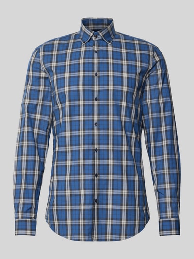 Jake*s Slim Fit Business Hemd aus Baumwolle Marine 2