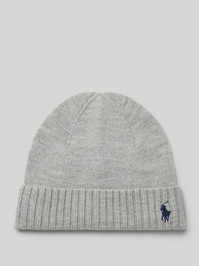 Polo Ralph Lauren Teens Beanie van wol met logostitching Middengrijs gemêleerd - 1