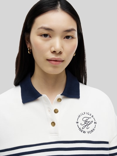 Tommy Hilfiger Relaxed Fit Sweatshirt aus reiner Baumwolle mit Knöpfen Ecru 3