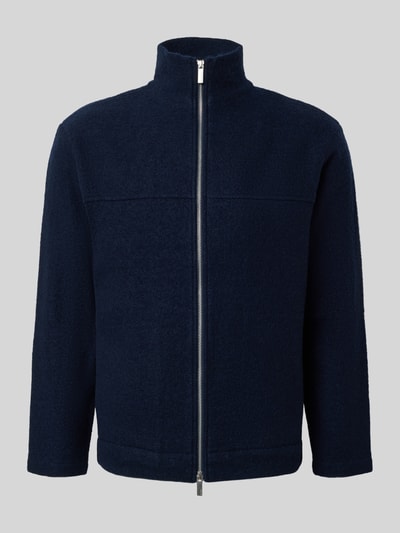 SELECTED HOMME Regular fit cardigan van zuivere wollen bouclé, model 'NEALY' Donkerblauw - 2