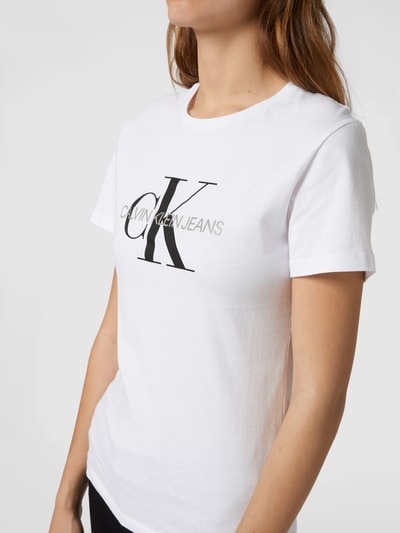 Calvin Klein Jeans T-shirt z nadrukiem z logo Biały 3