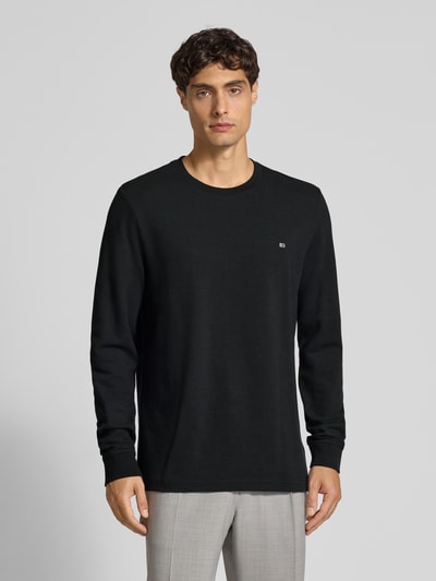 Christian Berg Men Pullover met labelpatch Zwart - 4