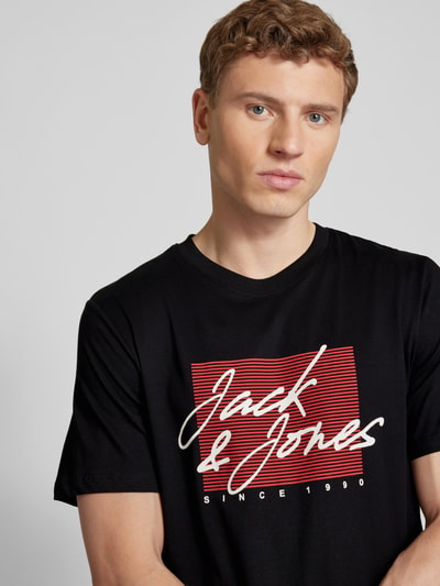 Jack & Jones T-Shirt mit Label-Print Modell 'JOSHUA' Black 3