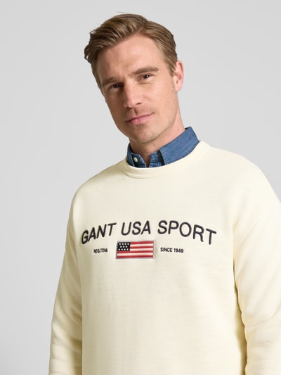 Gant Sweatshirt met labelstitching Offwhite - 3