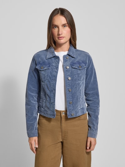 MAC Jacke aus Cord mit Brusttaschen Blau 4