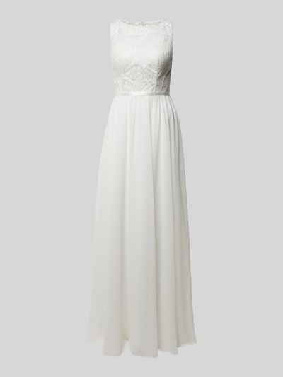 Luxuar Abendkleid mit Spitzenbesatz Offwhite 2