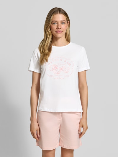 GANT T-Shirt mit Motiv-Print und Rundhalsausschnitt Weiss 4