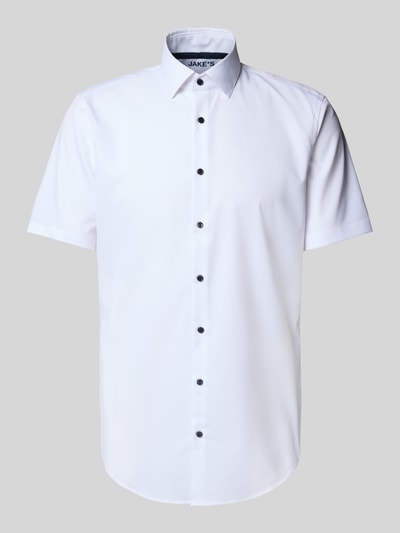 Jake*s Slim Fit Kurzarmhemd mit Kentkragen Weiss 2