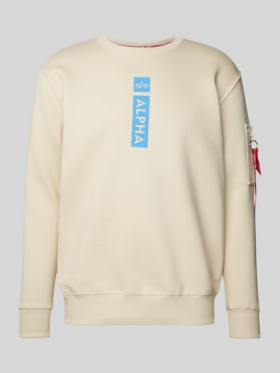 Alpha Industries Sweatshirt mit Label-Print Offwhite 1