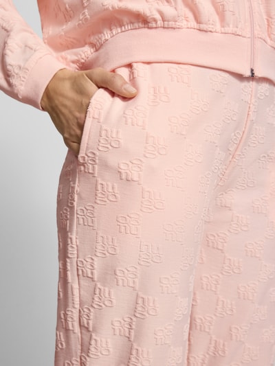HUGO Slim fit sweatpants van katoenmix, model 'TERRYMONOGRAM' Roze - 3