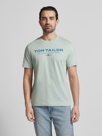 Tom Tailor Regular Fit T-Shirt aus reiner Baumwolle Lind 4