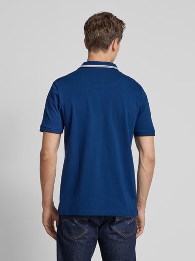 Fynch-Hatton Regular Fit Poloshirt mit Kontraststreifen Dunkelblau 5