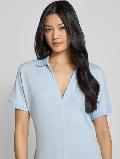 Tommy Hilfiger Getailleerde mini-jurk in polostijl van lyocellmix Lichtblauw - 3