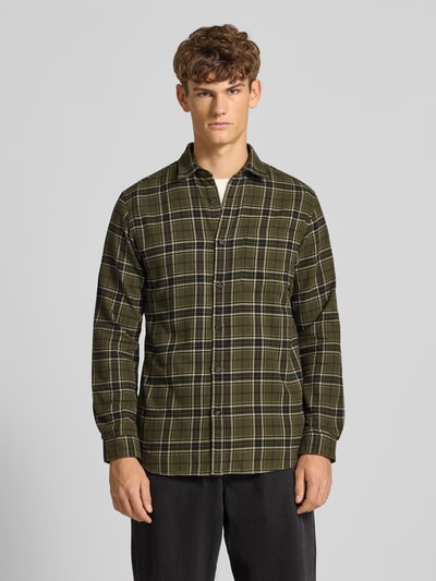 Jack & Jones Regular fit vrijetijdsoverhemd met kentkraag, model 'JAMES' Olijfgroen - 4