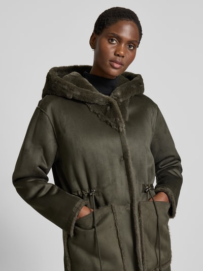 Beaumont Amsterdam Płaszcz ze sztucznego futra z kapturem Oliwkowy 3